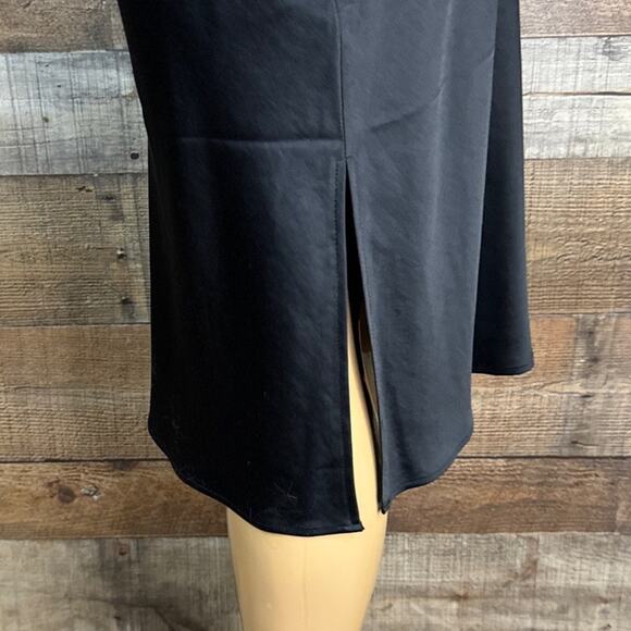 Express Satin Colorblock Tier Cowl Neck Sleeveless Midi Slip Dress SZ Medium NWT - Picture 4 of 9